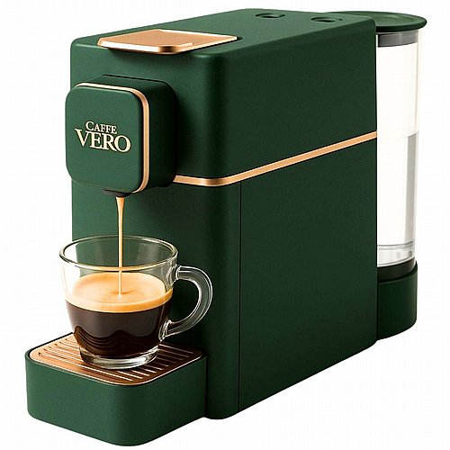 آلة الكبسولات ■■VERO DI LUSSO ■■ متوافقة مع نسبريسو باللون الأخضر