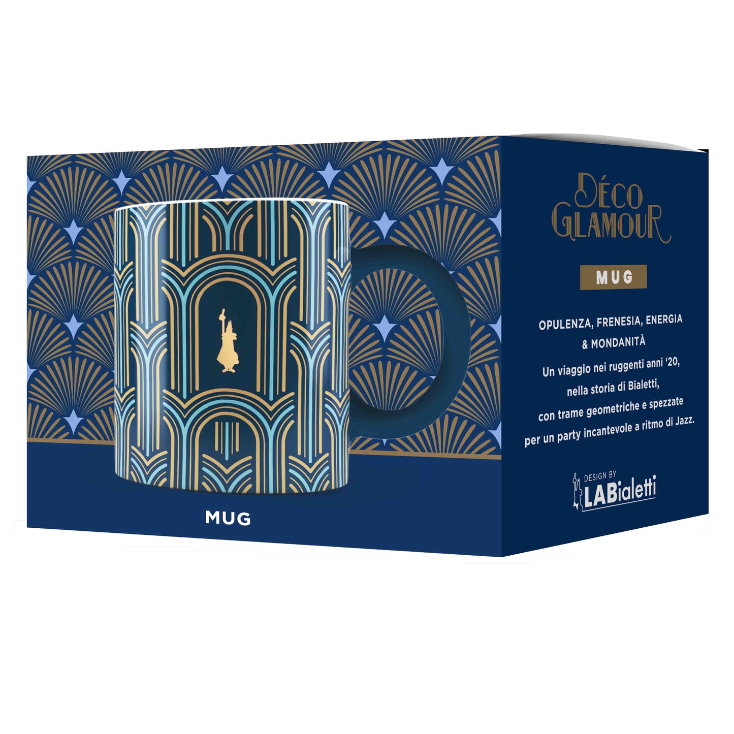 Bialetti Blue Deco Glamour Porcelain Mug 330 ml