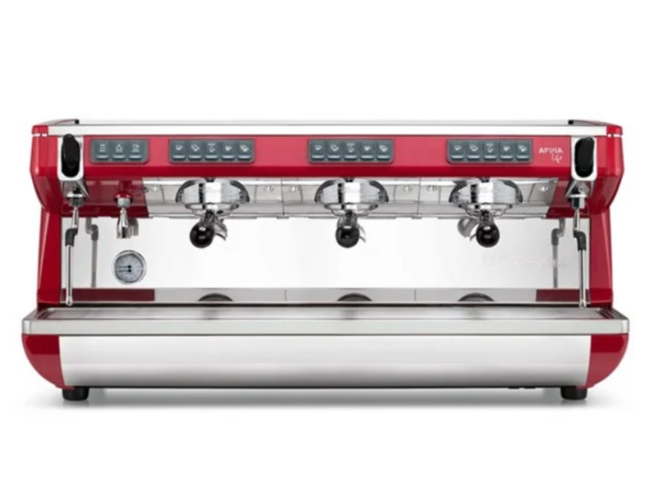 ماكينة إسبريسو احترافية من نوفا سيمونيلي أبيا لايف للشركات (3 رؤوس) باللون الأحمر