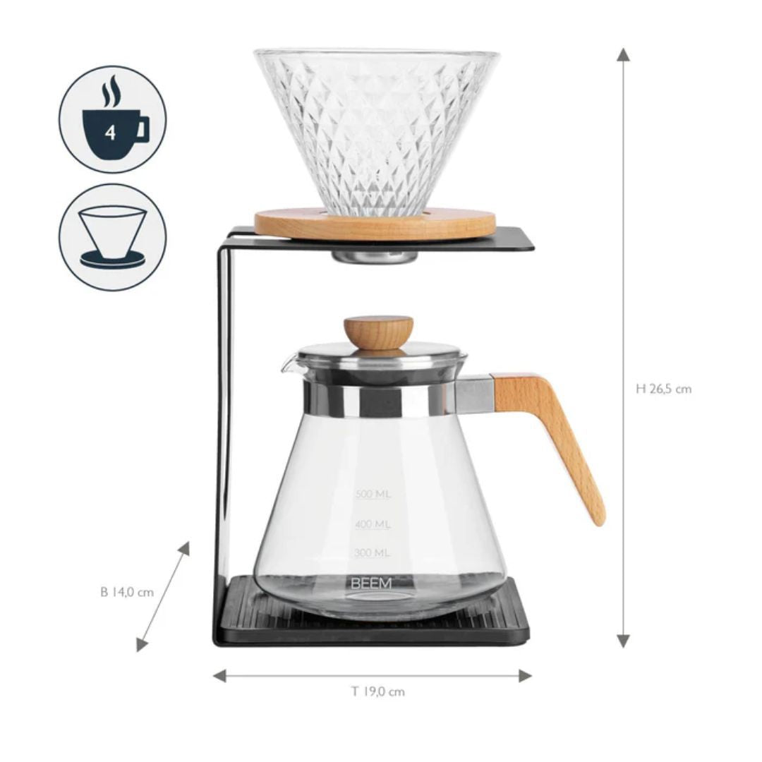 إبريق سكب زجاجي لقهوة الفلتر - إبريق سكب BEEM | يتسع لـ 6 أكواب 