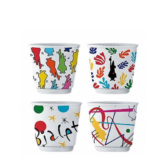 Set of 4 Bialetti Arte porcelain espresso cups 90 ml