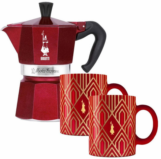 Bialetti Moka Express Set 6 Cups + 2 Art Deco Mugs Bialetti Set Moka Express Art Deco