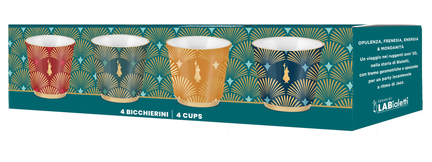 مجموعة من 4 أكواب إسبريسو بياليتي 90 مل بياليتي ديكو جلامور