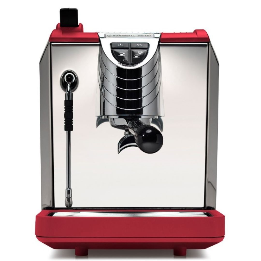 ماكينة إسبريسو منزلية احترافية من نوفا سيمونيلي أوسكار II باللون الأحمر