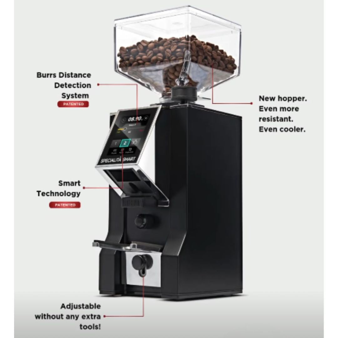 مطحنة قهوة يوريكا ميجنون سبيشاليتا الذكية الاحترافية باللون الأسود