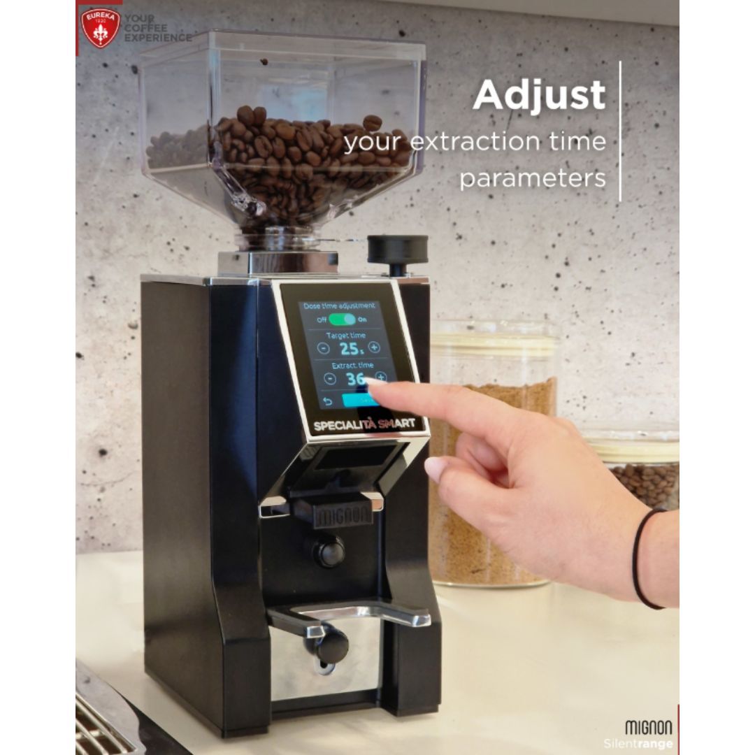 مطحنة قهوة يوريكا ميجنون سبيشاليتا الذكية الاحترافية باللون الأسود